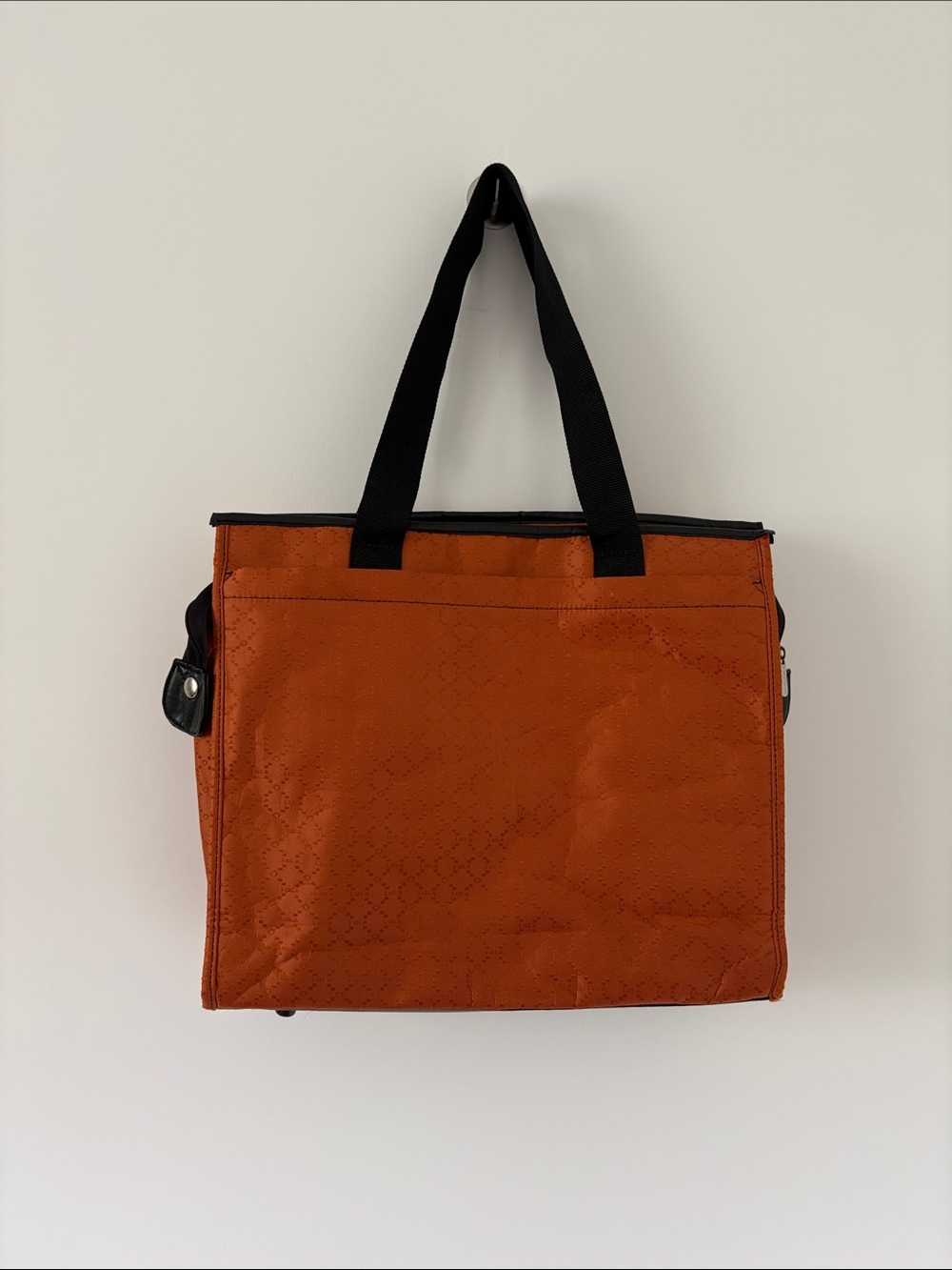 Versatile Orange Tote with Black Handles